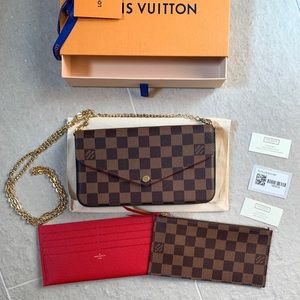 NWT Louis Vuitton Felicie Damier Ebene
